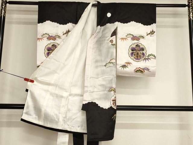 平和屋着物[]お宮参り　男の子　祝着　産着　初着　のしめ　鷹　吉祥雪輪草木文　暈し染め　金彩　AABK9174ja