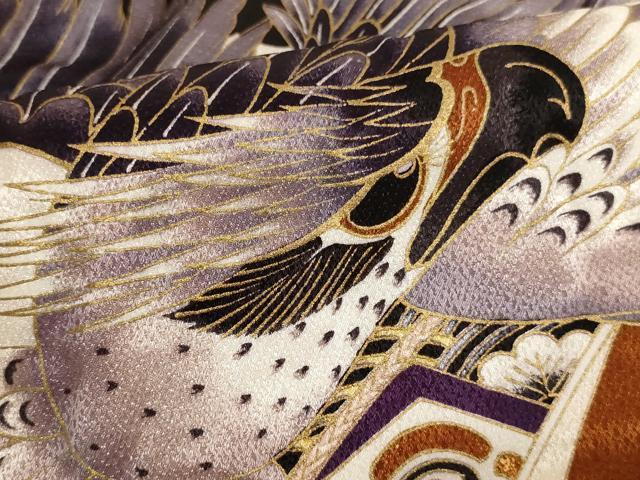 平和屋着物[]お宮参り　男の子　祝着　産着　初着　のしめ　鷹　吉祥雪輪草木文　暈し染め　金彩　AABK9174ja
