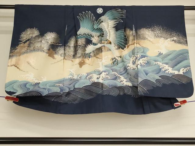 平和屋着物[]七五三　男の子　祝着・羽織・長襦袢・行灯袴・小物セット　立波鷹文　金彩　AABK9176ja