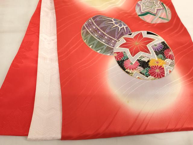 平和屋着物[]お宮参り　女の子　祝着　産着　初着　のしめ　手毬文　暈し染め　金銀彩　逸品　AABK9182ja
