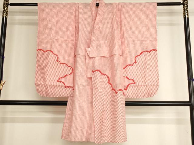 平和屋着物[]子供　女の子　長襦袢　無双仕立て　雲取り鹿の子文　洗える着物　AABK9192ja