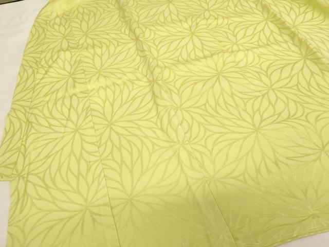 平和屋着物[]お宮参り　女の子　祝着　産着　初着　のしめ　狢菊文　女郎花色　正絹　逸品　AABK9195ja