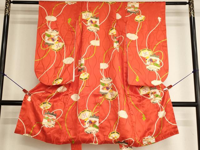 平和屋着物[]七五三　女の子　5歳　祝着　三つ身　貝桶文　金彩　正絹　逸品　AABK9202ja