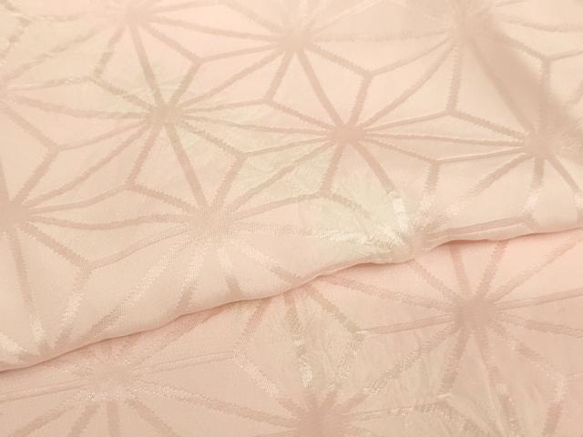 平和屋着物[]子供　女の子　長襦袢　袷　絞り　麻の葉地紋　薄桜色　半衿刺繍　正絹　逸品　AABK9207ja