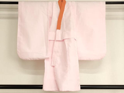 平和屋着物[]七五三　女の子　３歳　祝着　一つ身　長襦袢(袷)セット　絞り　駒刺繍　御所車文　逸品　AABK9208ja