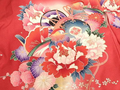 平和屋着物[]お宮参り　女の子　祝着　産着　初着　のしめ　鴛鴦花鼓文　暈し染め　金銀彩　正絹　逸品　AABK9212ja