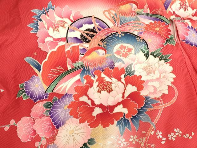 平和屋着物[]お宮参り　女の子　祝着　産着　初着　のしめ　鴛鴦花鼓文　暈し染め　金銀彩　正絹　逸品　AABK9212ja