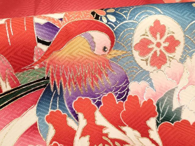 平和屋着物[]お宮参り　女の子　祝着　産着　初着　のしめ　鴛鴦花鼓文　暈し染め　金銀彩　正絹　逸品　AABK9212ja