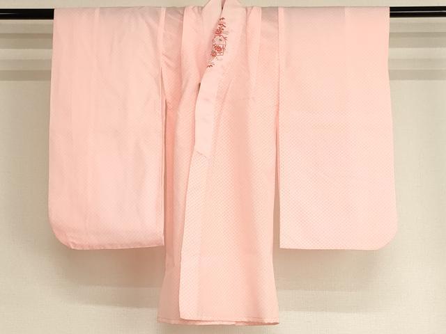 平和屋着物[]七五三 女の子 ３歳 祝着 三つ身 長襦袢(無双仕立て・半衿刺繍)・被布セット 飛鶴花丸文 暈し染め 金彩 逸品 AABK9213ja