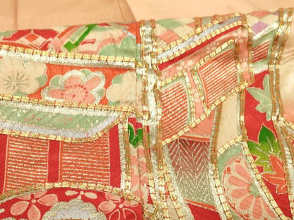 平和屋着物[]七五三　女の子　３歳　祝着　三つ身　駒刺繍　御所車文　暈し染め　金彩　正絹　逸品　AABK9215ja