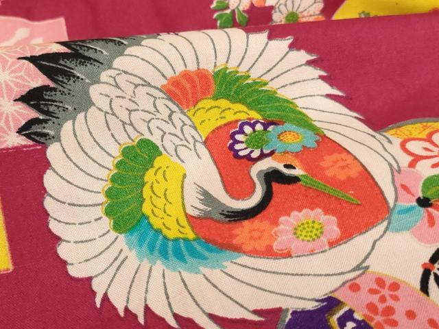 平和屋着物[]アンティーク 大正ロマン 七五三 女の子 ３歳 祝着 三つ身 吉祥鶴丸花文 正絹 逸品 AABK9217ja