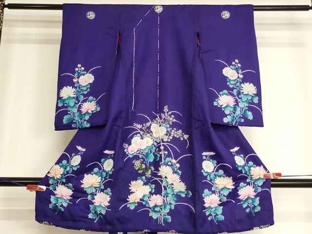 平和屋着物[]アンティーク　大正ロマン　お宮参り　女の子　祝着　産着　初着　のしめ　刺繍　草花文　正絹　逸品　AABK9221ja