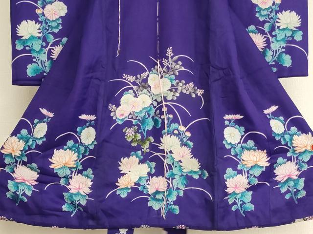 平和屋着物[]アンティーク　大正ロマン　お宮参り　女の子　祝着　産着　初着　のしめ　刺繍　草花文　正絹　逸品　AABK9221ja