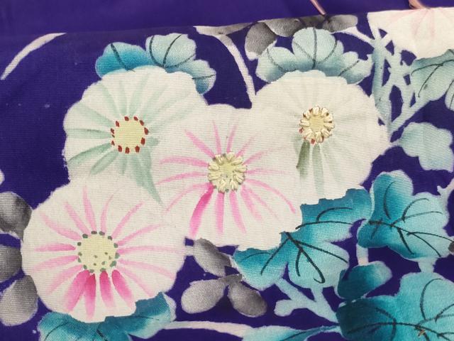 平和屋着物[]アンティーク　大正ロマン　お宮参り　女の子　祝着　産着　初着　のしめ　刺繍　草花文　正絹　逸品　AABK9221ja