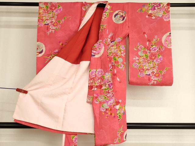 平和屋着物[]アンティーク　大正ロマン　お宮参り　女の子　祝着　産着　初着　のしめ　鶴丸花文　逸品　AABK9225ja