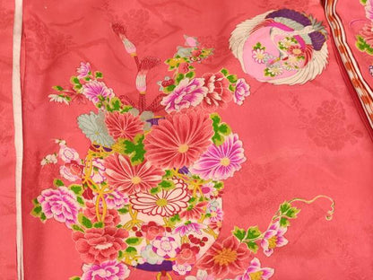 平和屋着物[]アンティーク　大正ロマン　お宮参り　女の子　祝着　産着　初着　のしめ　鶴丸花文　逸品　AABK9225ja