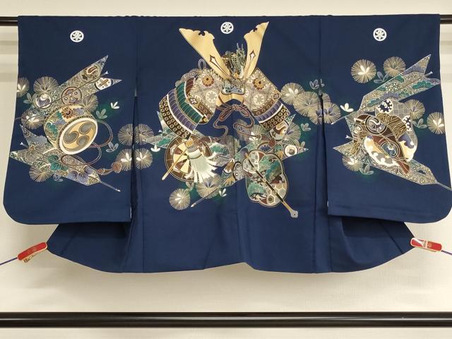 平和屋着物[]七五三　男の子　羽織　武具　松　金彩　AABK9230ja