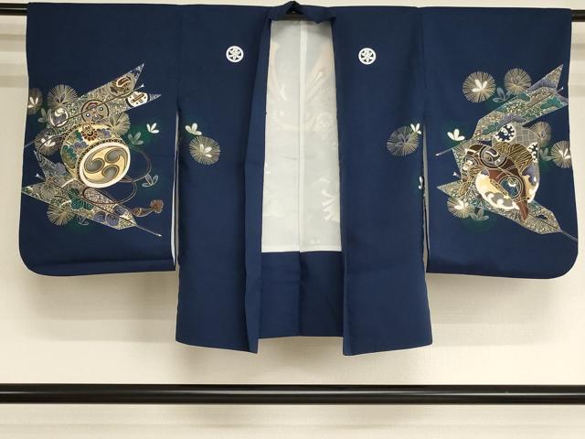 平和屋着物[]七五三　男の子　羽織　武具　松　金彩　AABK9230ja