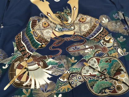 平和屋着物[]七五三　男の子　羽織　武具　松　金彩　AABK9230ja