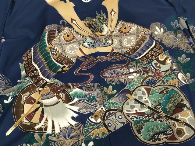 平和屋着物[]七五三　男の子　羽織　武具　松　金彩　AABK9230ja