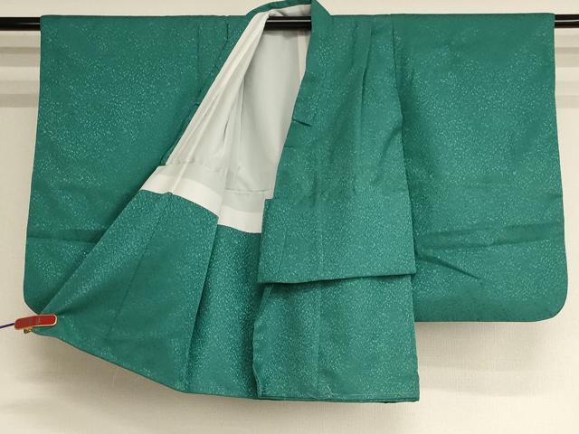 平和屋着物[]七五三　男の子　祝着・行灯袴セット　紋意匠　花緑青色　AABK9239ja