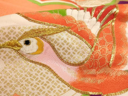 平和屋着物[]七五三　女の子　5歳　祝着　駒刺繍　雲重ね鳳凰文　金糸　金彩　洗える着物　AABK9241ja