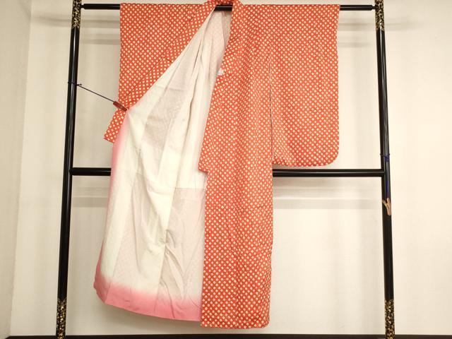 平和屋着物∵女の子　十三参り　子供　祝着　総絞り　鹿の子文　正絹　逸品　AABK9246ja