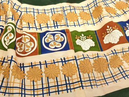 平和屋着物[]七五三　男の子　羽織・行灯袴・小物セット　草花文　洗える着物　AABK9249ja