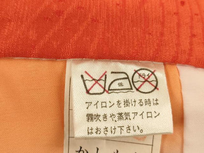 平和屋着物∵女の子　十三参り　子供　祝着　絞り　駒刺繍　飛鶴地紙花文　金銀彩　正絹　逸品　AABK9250ja