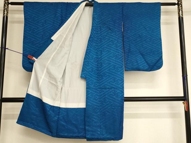 平和屋着物[]七五三　男の子　祝着　紗綾型地紋　紺碧色　正絹　逸品　AABK9252ja