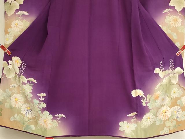 平和屋着物[]アンティーク　大正ロマン　七五三　女の子　5歳　祝着　刺繍　菊　暈し染め　正絹　逸品　AABK9257ja