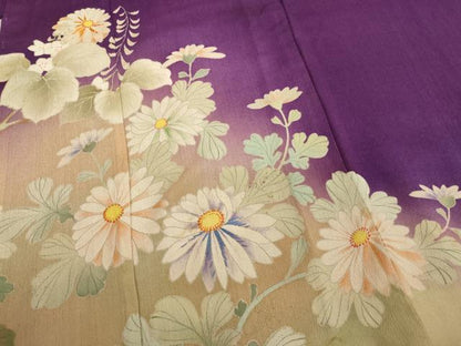 平和屋着物[]アンティーク　大正ロマン　七五三　女の子　5歳　祝着　刺繍　菊　暈し染め　正絹　逸品　AABK9257ja