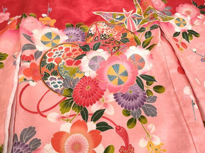 平和屋本店[]お宮参り　女の子　祝着　産着　初着　のしめ　駒刺繍　花鼓文　折り鶴　暈し染め　金糸　金彩　箱付き　逸品　AABK9275ja