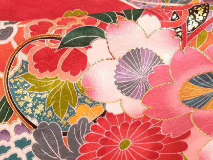 平和屋本店[]お宮参り　女の子　祝着　産着　初着　のしめ　駒刺繍　花鼓文　折り鶴　暈し染め　金糸　金彩　箱付き　逸品　AABK9275ja