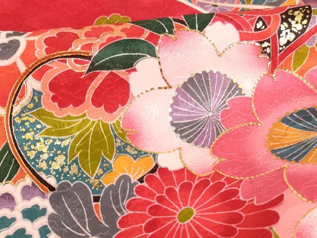 平和屋本店[]お宮参り　女の子　祝着　産着　初着　のしめ　駒刺繍　花鼓文　折り鶴　暈し染め　金糸　金彩　箱付き　逸品　AABK9275ja