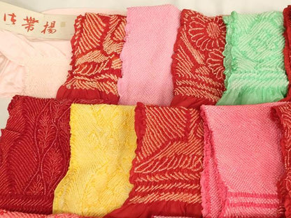 平和屋着物[]七五三　女の子　和装小物　帯揚げ25枚セット　総絞り　中抜き絞り　正絹　逸品　未使用品あり　AABK9289ja
