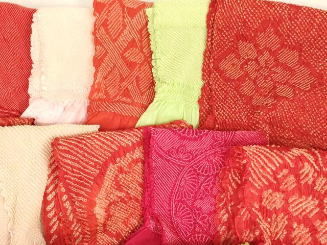 平和屋着物[]七五三　女の子　和装小物　帯揚げ25枚セット　総絞り　中抜き絞り　正絹　逸品　未使用品あり　AABK9291ja