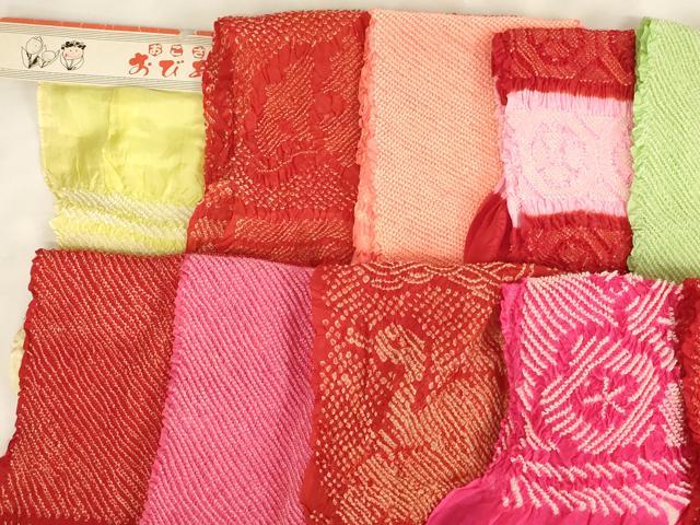 平和屋着物[]七五三　女の子　和装小物　帯揚げ25枚セット　総絞り　中抜き絞り　正絹　逸品　未使用品あり　AABK9292ja