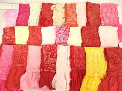 平和屋着物[]七五三　女の子　和装小物　帯揚げ25枚セット　総絞り　中抜き絞り　正絹　逸品　未使用品あり　AABK9293ja