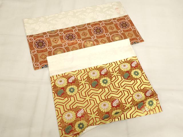 平和屋本店▼打敷　内敷　8点セット　金襴　西陣織　花丸文　未使用品あり　法衣　寺院　仏具　仏教　僧侶　神職　装束　AABK9301ja