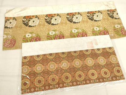 平和屋本店▼打敷　内敷　8点セット　金襴　西陣織　花丸文　未使用品あり　法衣　寺院　仏具　仏教　僧侶　神職　装束　AABK9301ja