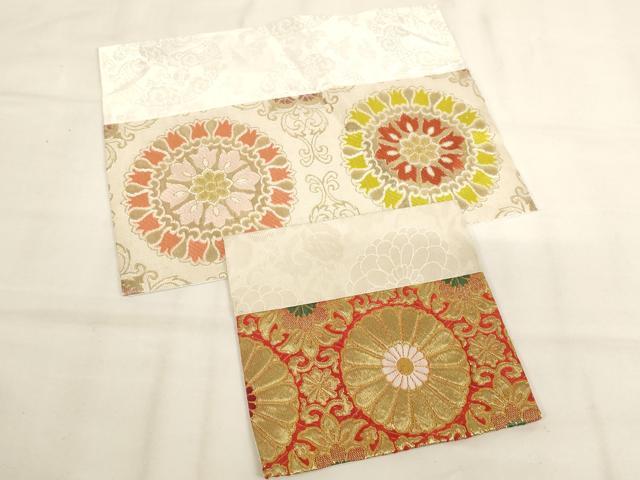 平和屋本店▼打敷　内敷　8点セット　金襴　西陣織　花丸文　未使用品あり　法衣　寺院　仏具　仏教　僧侶　神職　装束　AABK9301ja