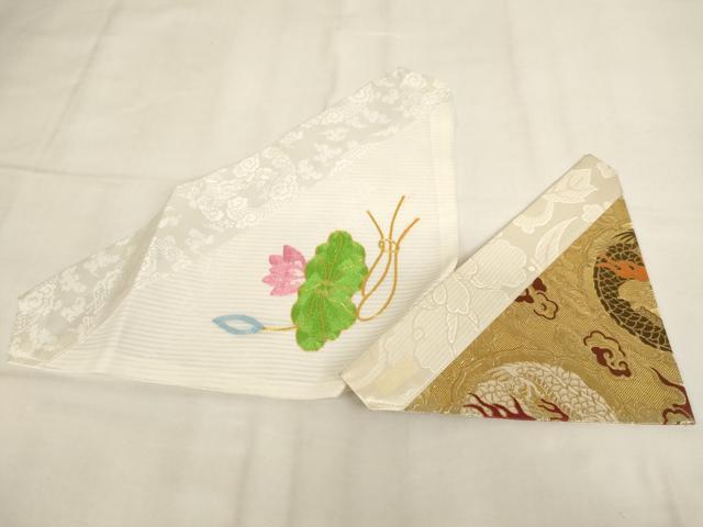 平和屋本店▼打敷 内敷7点セット 三角 駒刺繍 金襴 西陣織 草花文 未使用品あり 法衣 寺院 仏具 仏教 僧侶 神職 装束 AABK9302ja