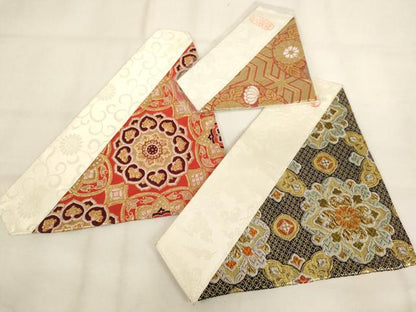 平和屋本店▼打敷 内敷7点セット 三角 駒刺繍 金襴 西陣織 草花文 未使用品あり 法衣 寺院 仏具 仏教 僧侶 神職 装束 AABK9302ja