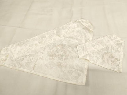 平和屋本店▼夏物　打敷　内敷2点セット　三角　紗　花丸文　金糸　法衣　寺院　仏具　仏教　僧侶　神職　装束　AABK9303ja