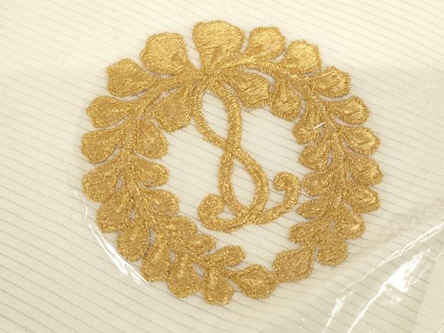 平和屋本店▼夏物　打敷　内敷3点セット　三角　絽　刺繍　下り藤　金糸　法衣　寺院　仏具　仏教　僧侶　神職　装束　未使用　AABK9307ja