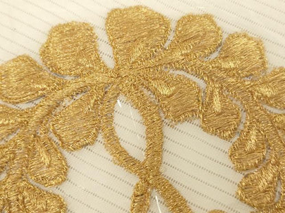 平和屋本店▼夏物　打敷　内敷3点セット　三角　絽　刺繍　下り藤　金糸　法衣　寺院　仏具　仏教　僧侶　神職　装束　未使用　AABK9307ja