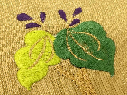 平和屋本店▼打敷　内敷2点セット　三角　金襴　刺繍　鳳凰草花文　法衣　寺院　仏具　仏教　僧侶　神職　装束　AABK9311ja