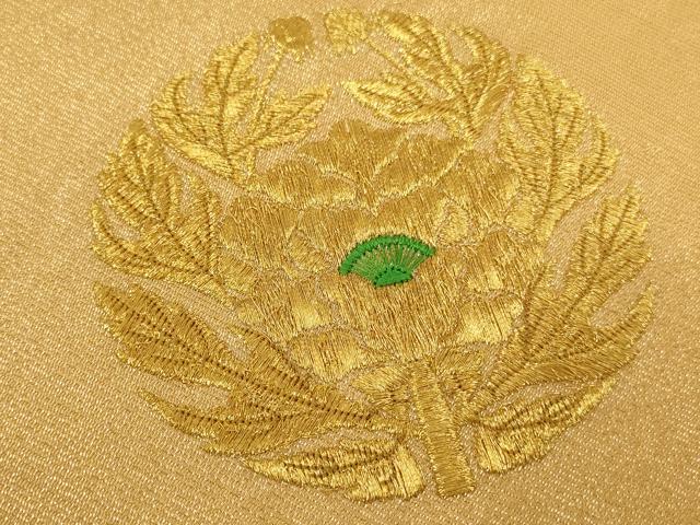 平和屋本店▼打敷　内敷2点セット　三角　金襴　抱き牡丹　法衣　寺院　仏具　仏教　僧侶　神職　装束　AABK9317ja