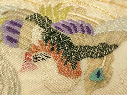 平和屋本店▼夏物　打敷　内敷2点セット　三角　紗　駒刺繍　鳳凰草花文　法衣　寺院　仏具　仏教　僧侶　神職　装束　AABK9318ja